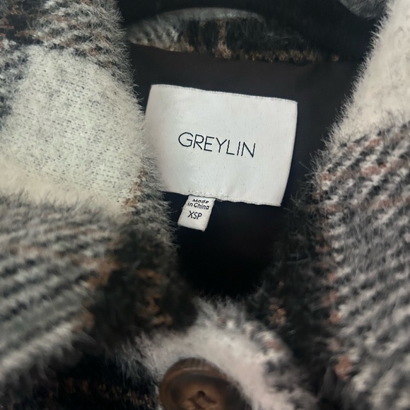 Anthropologie Greylin black/grey/white plaid flannel chore jacket. - Picture 2 of 2